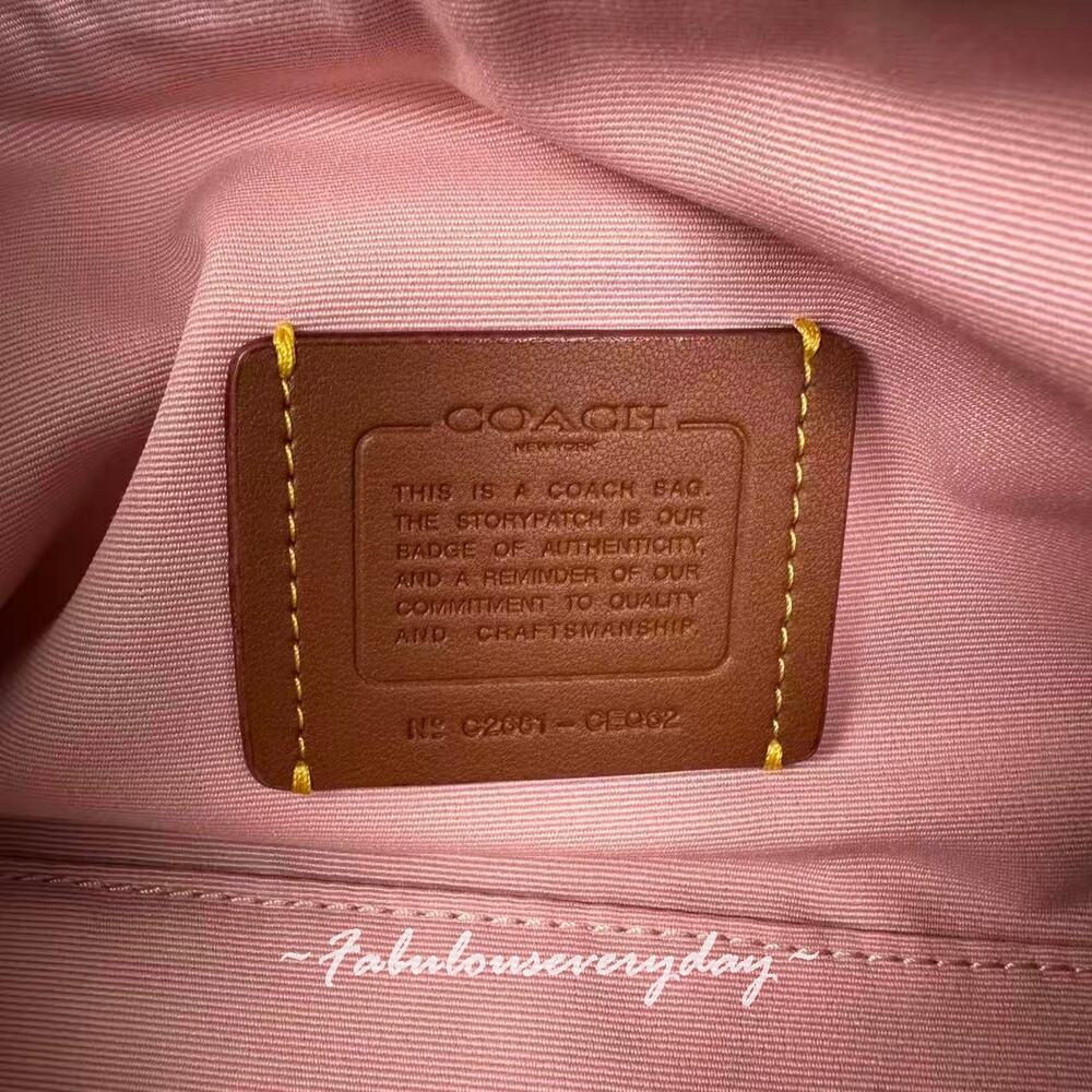 Coach Quilted Pink Shoulder Bag with Chain Strap - Picture 9 of 14